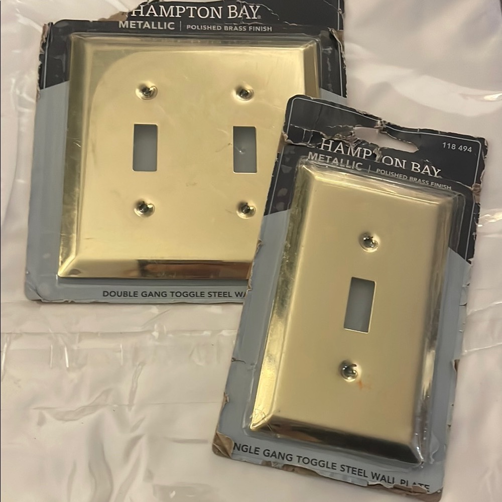 Hampton Bay Metallic Toggle Steel Wall Plates - Polished Brass